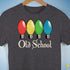 Old School Vintage Christmas Lights Unisex T-Shirt - Dark Grey Heather